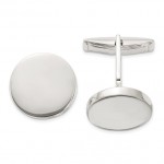 STERLING SILVER POLISHED ROUND CUFF LINKS