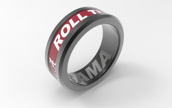 TUNGSTEN ROLL TIDE BLACK ION PLATED SIZE 10 BAND