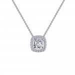 Cushion-Cut Halo Necklace