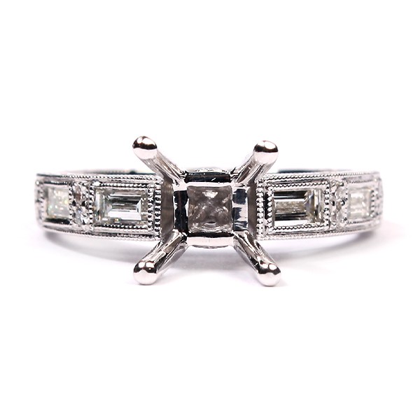 Kirk Kara Charlotte Collection 18K White Gold Ladies Diamond Semi-Mount Engagement Ring