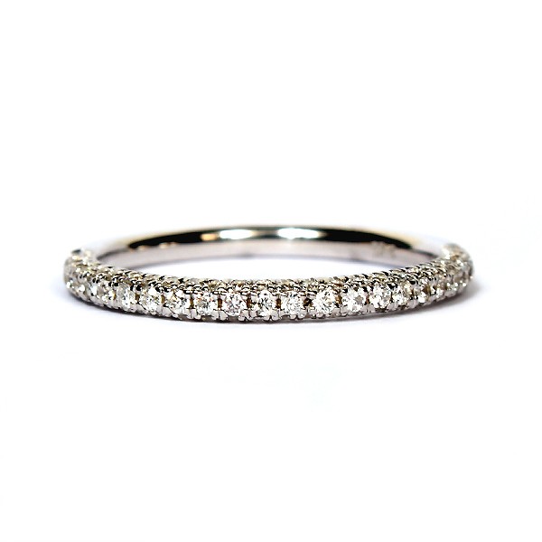 18K White Gold Diamond Pavé Wedding Ring