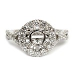 Diamond Semi-Mount Halo Engagement Ring