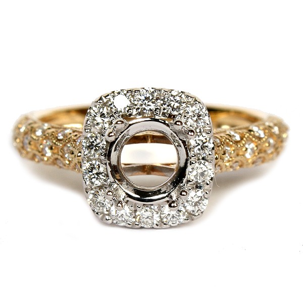 Two-Tone Diamond Semi-Mount Engagement Ring