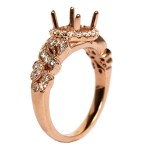 14K Rose Gold Diamond Semi-Mount Engagement Ring