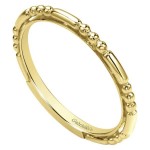 14K Yellow Gold Beaded Stackable Band