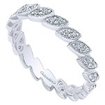 14K WHITE GOLD .19CTW DIAMOND MARQUISE STACKABLE BAND