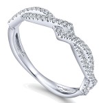 14K White Gold Entwined Diamond Stackable Band