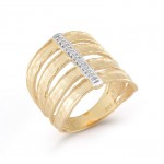 14K Yellow Gold Diamond Cuff Ring