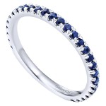 14K WHITE GOLD SAPPHIRE STACKABLE BAND