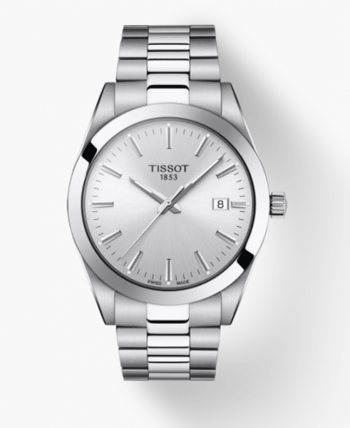 Tissot Stainless Gentleman Watch with Silver Dial 40mm