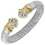 Vahan Sterling Silver and 14K Yellow Gold Diamond Cuff Bracelet (10mm)