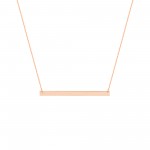Sterling Silver Rose Gold Plate Thin Bar Nameplate Necklace