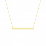 Sterling Silver Yellow Gold Plate Thin Bar Nameplate Necklace
