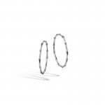 Bamboo Silver Lrg Hoop Earrings W Full Closure 52Mm