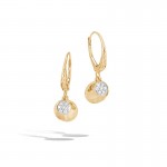 Dot Hammered Drop Earring with Diamonds