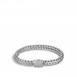 Classic Chain 7.5Mm Bracelet In Silver With Diamonds (M)