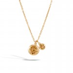 Dot Hammered Pendant Necklace with Diamonds
