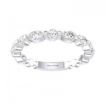 14K White Gold .75Ctw Marquise And Round Diamond Band