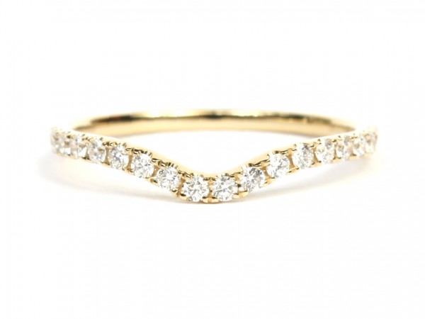 14K YELLOW GOLD DIAMOND CURVED BAND