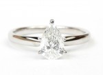 14K WHITE GOLD 1.00CT PEAR SOLITAIRE ENGAGEMENT RING