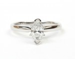 14K White Gold .75Ct Marquise Solitaire Engagement Ring