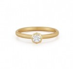 Jade Trau De Beers Forevermark 18K Yellow Gold Solitaire Ring