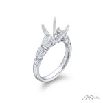 Platinum 1.12 CTW Diamond Semi Mount Engagement Ring
