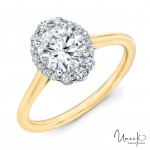 14K Yellow And White Gold .16Ctw Diamond Semi-Mount Engagement Ring