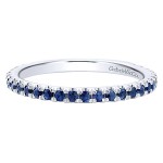 14K White Gold Sapphire Stackable Band