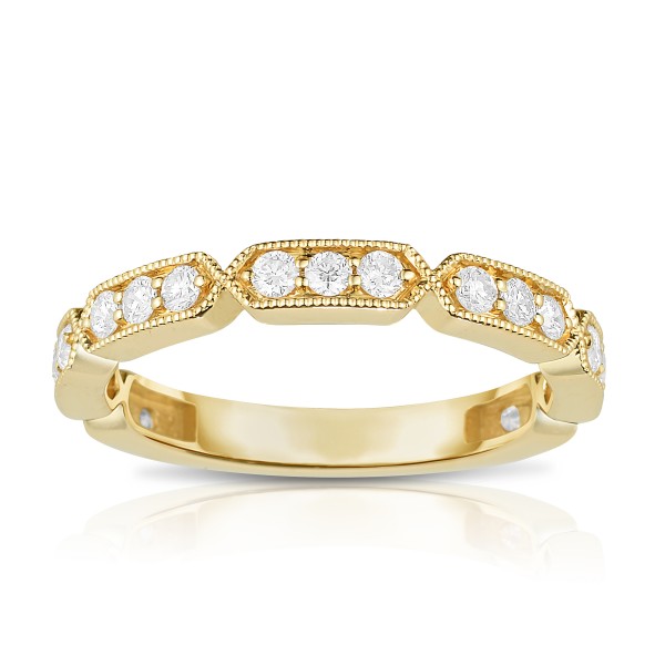 14K Yellow Gold 0.49 Ctw Diamond Stackable Band