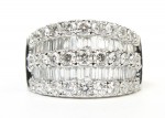 14K White Gold 2.5Ctw Diamond Baguette And Round Ring