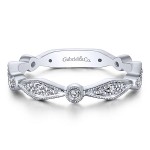 14K White Gold 0.19 Ctw Diamond Stackable Band