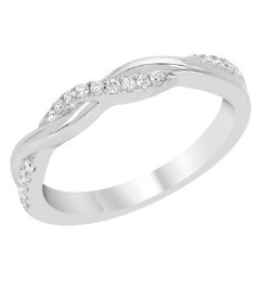 14K White Gold Diamond Infinity Stackable Band
