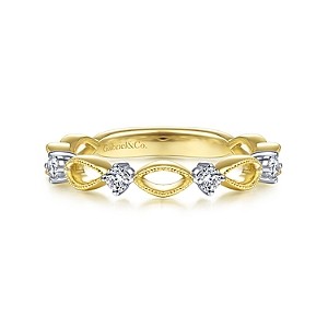 14KY .13CTW Diamond Stackable Band