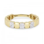 14K Yellow Gold 0.08 Ctw Diamond Stackable Band