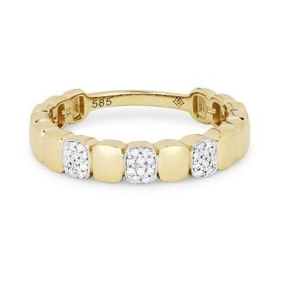 14K Yellow Gold 0.08 Ctw Diamond Stackable Band