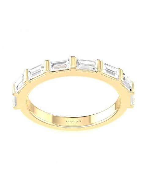 14K Yellow Gold .75Ctw Baguette Diamond Stackable Band