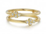 14K YELLOW GOLD .08CTW DIAMOND DOUBLE  STACK RING
