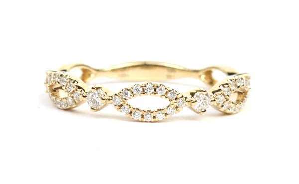 14K YELLOW GOLD DIAMOND STACKABLE BAND