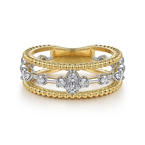 14K YELLOW GOLD DIAMOND STACKABLE RING