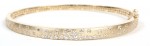 14K Yellow Gold Satin Finish Bangle Bracelet With Confetti Diamonds