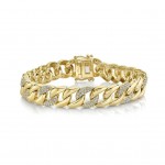 14K Yellow Gold 1.69Ctw Diamond Pave Link Bracelet