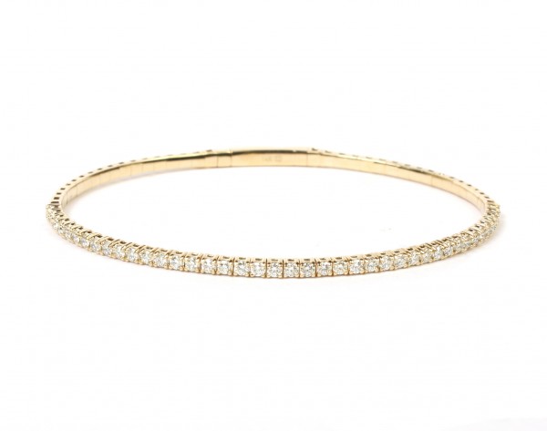 14K Yellow Gold Diamond Flex Bangle Bracelet