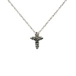 14KW Petite Diamond Cross Necklace / Pendant