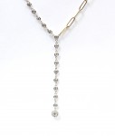 14K Two Tone 2.95Ctw Diamond Bezel Paperclip Chain Necklace