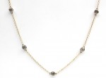 14K  YELLOW AND WHITE GOLD DIAMOND STATION NECKLACE