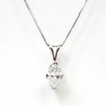 14K WHITE GOLD 1.00CT MARQUISE SOLITAIRE PENDANT