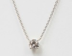 14K WHITE GOLD .45CT ROUND SOLITAIRE NECKLACE
