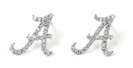 University Of Alabama Officially Licensed 14K White Gold Spirit A Diamond Stud Earrings