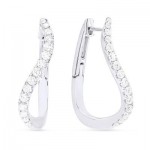 14K White Gold 0.66 Ctw Diamond Earrings